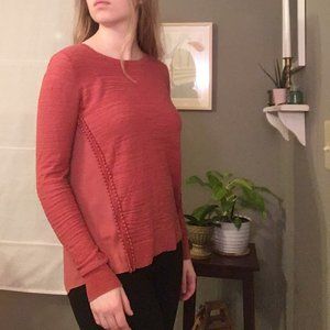 Loft Mixed Media Pleat-Back Blouse